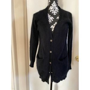Size Medium Wallace by Madewell 80% Rabbit Hair Cardigan Black